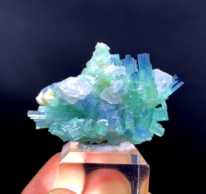 Indicolite Blue Tourmaline Cluster with Quartz from Afghanistan - 19 gram