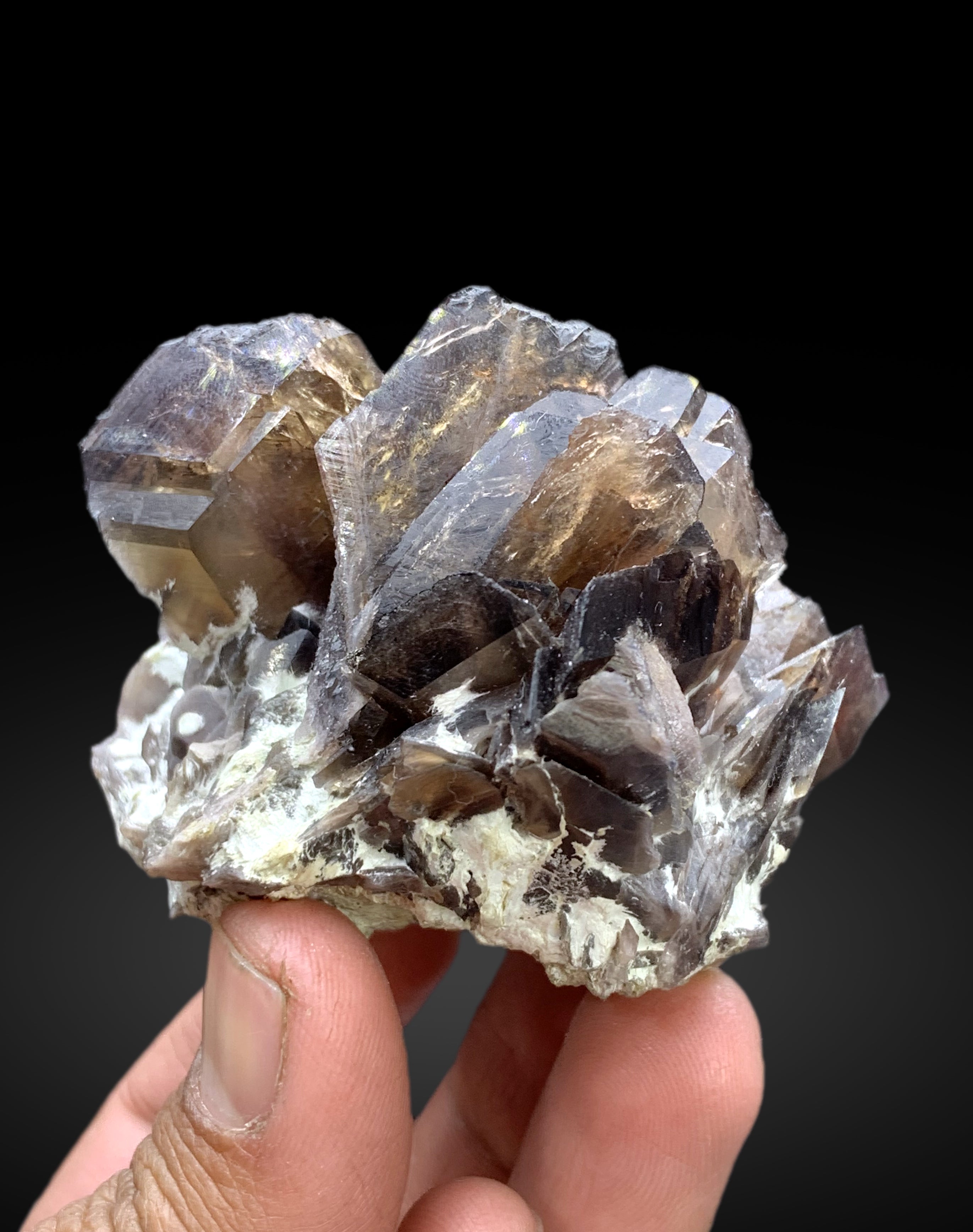 Natural Axinite Crystals Cluster on Matrix from Pakistan - 304 gram