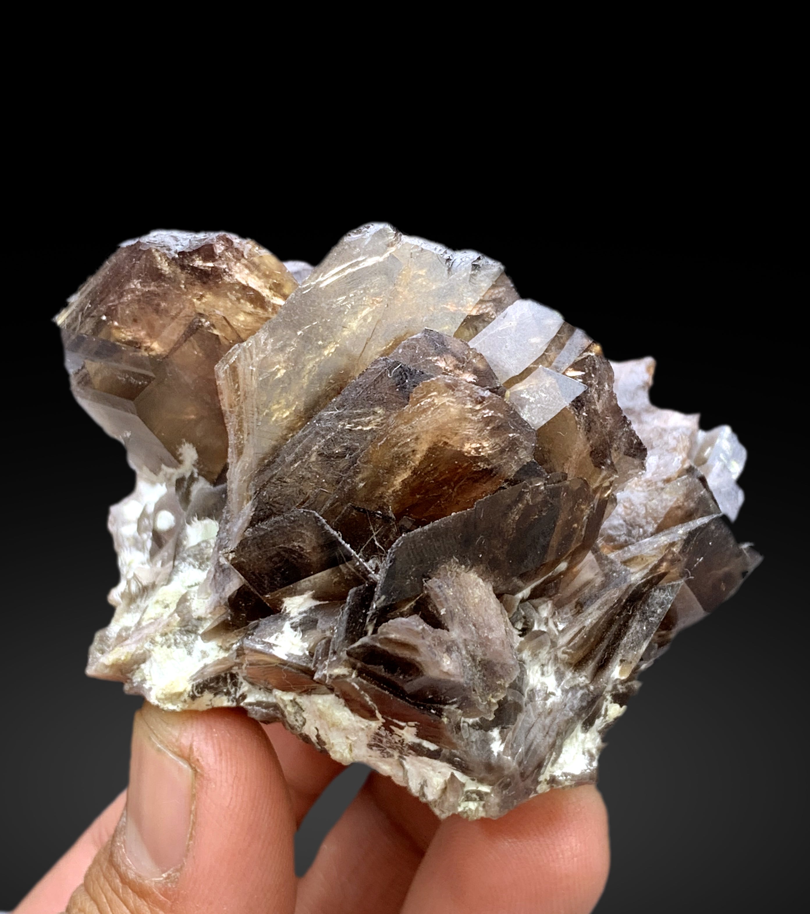 Natural Axinite Crystals Cluster on Matrix from Pakistan - 304 gram