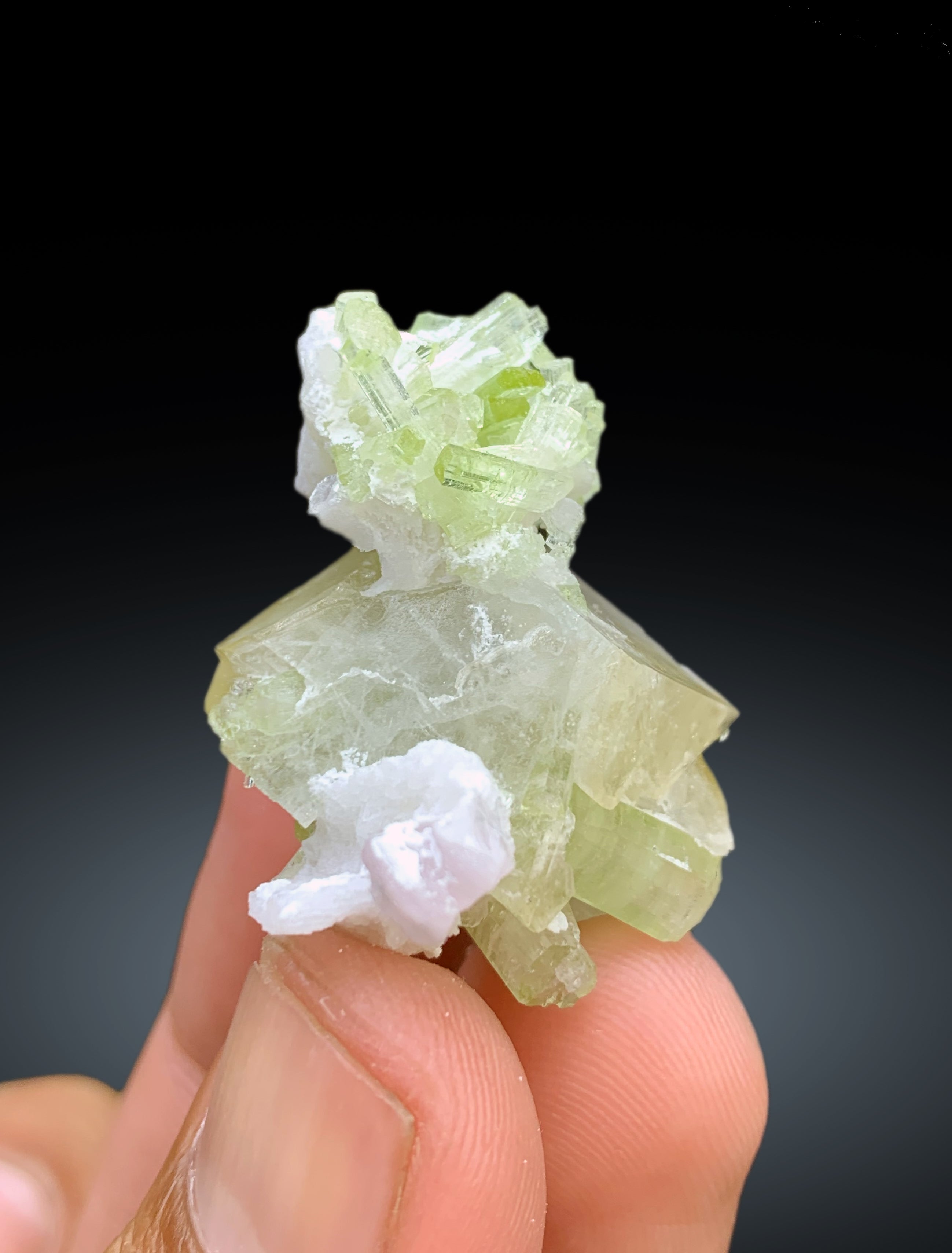 Rare Herderite with Green Tourmalines from Skardu Pakistan - 20 gram