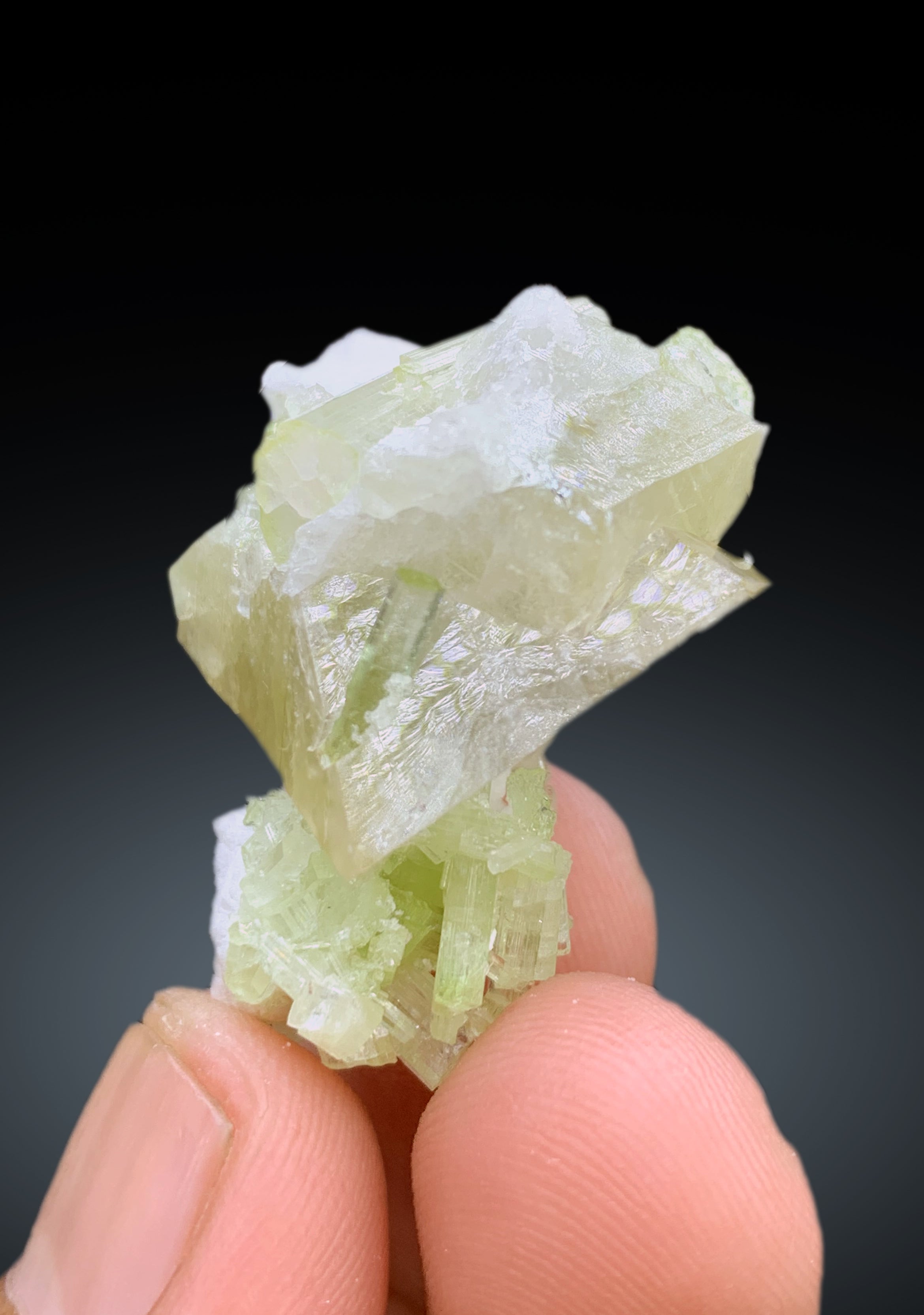 Rare Herderite with Green Tourmalines from Skardu Pakistan - 20 gram