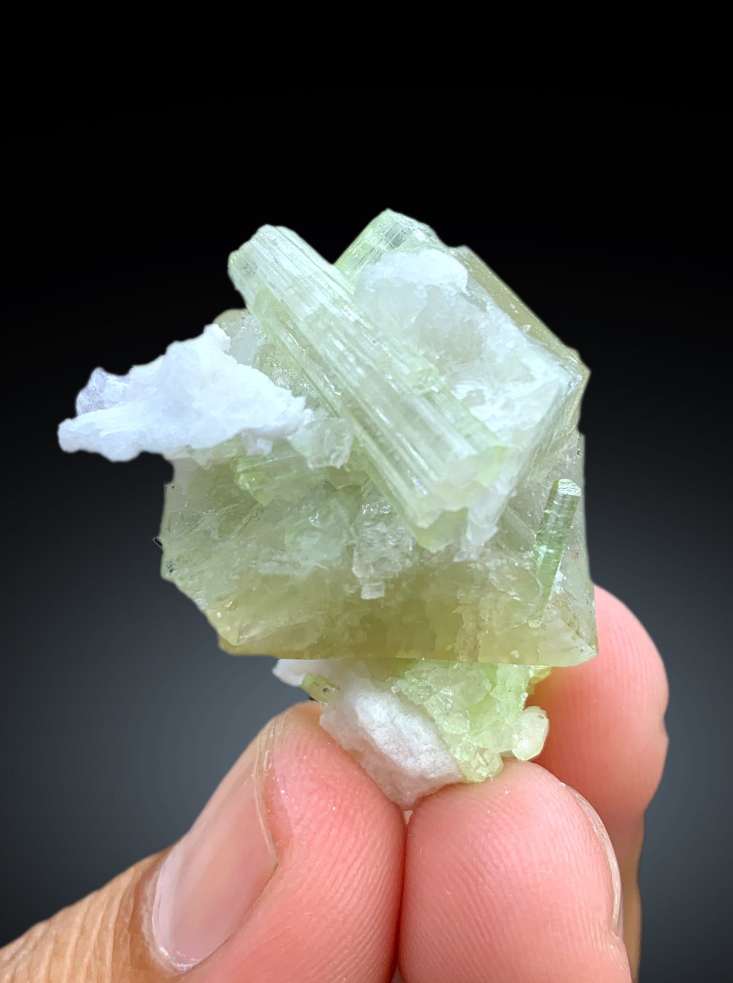 Rare Herderite with Green Tourmalines from Skardu Pakistan - 20 gram