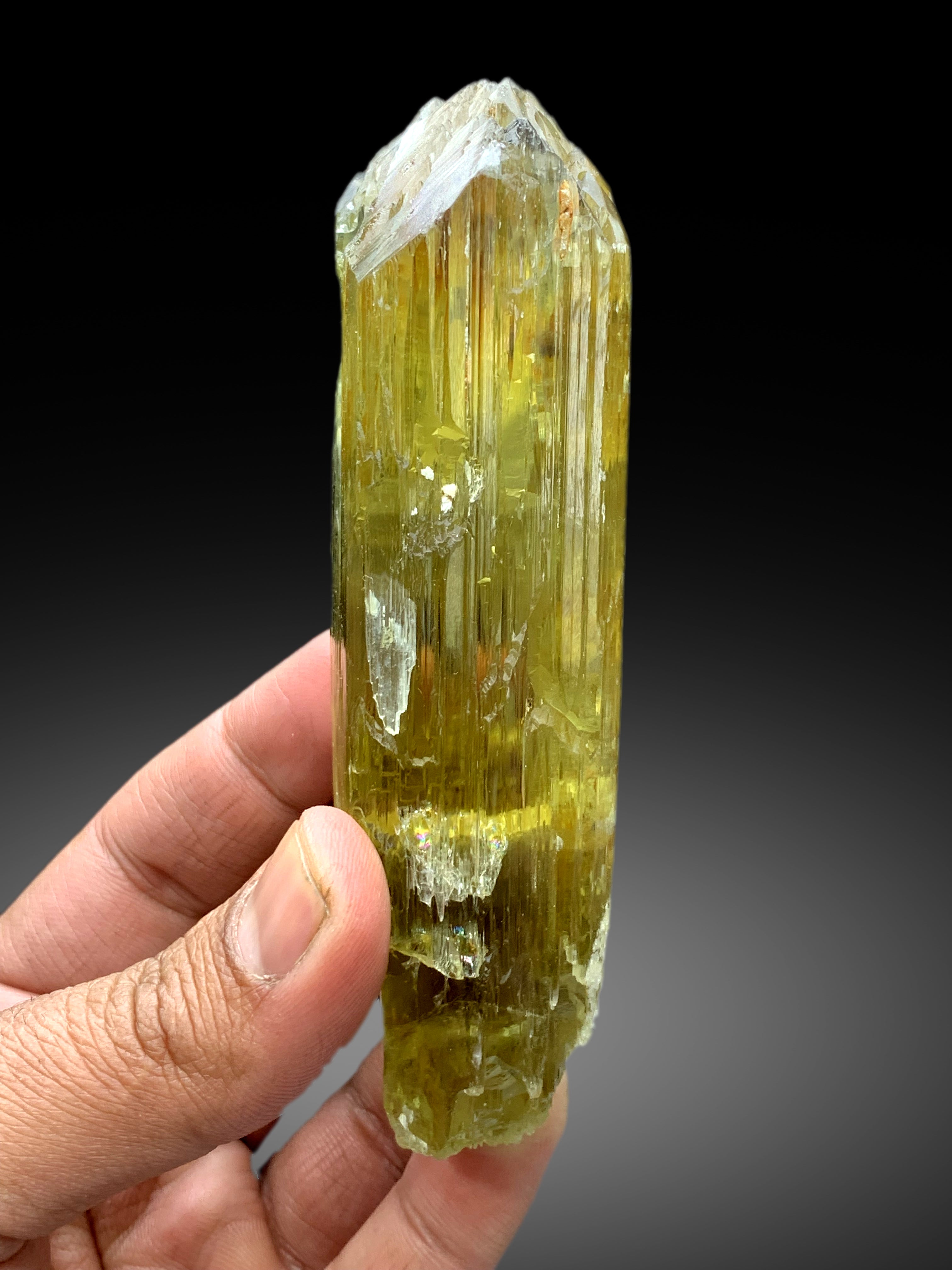 Lustrous Yellow Triphane Kunzite Crystal from Afghanistan - 281 gram