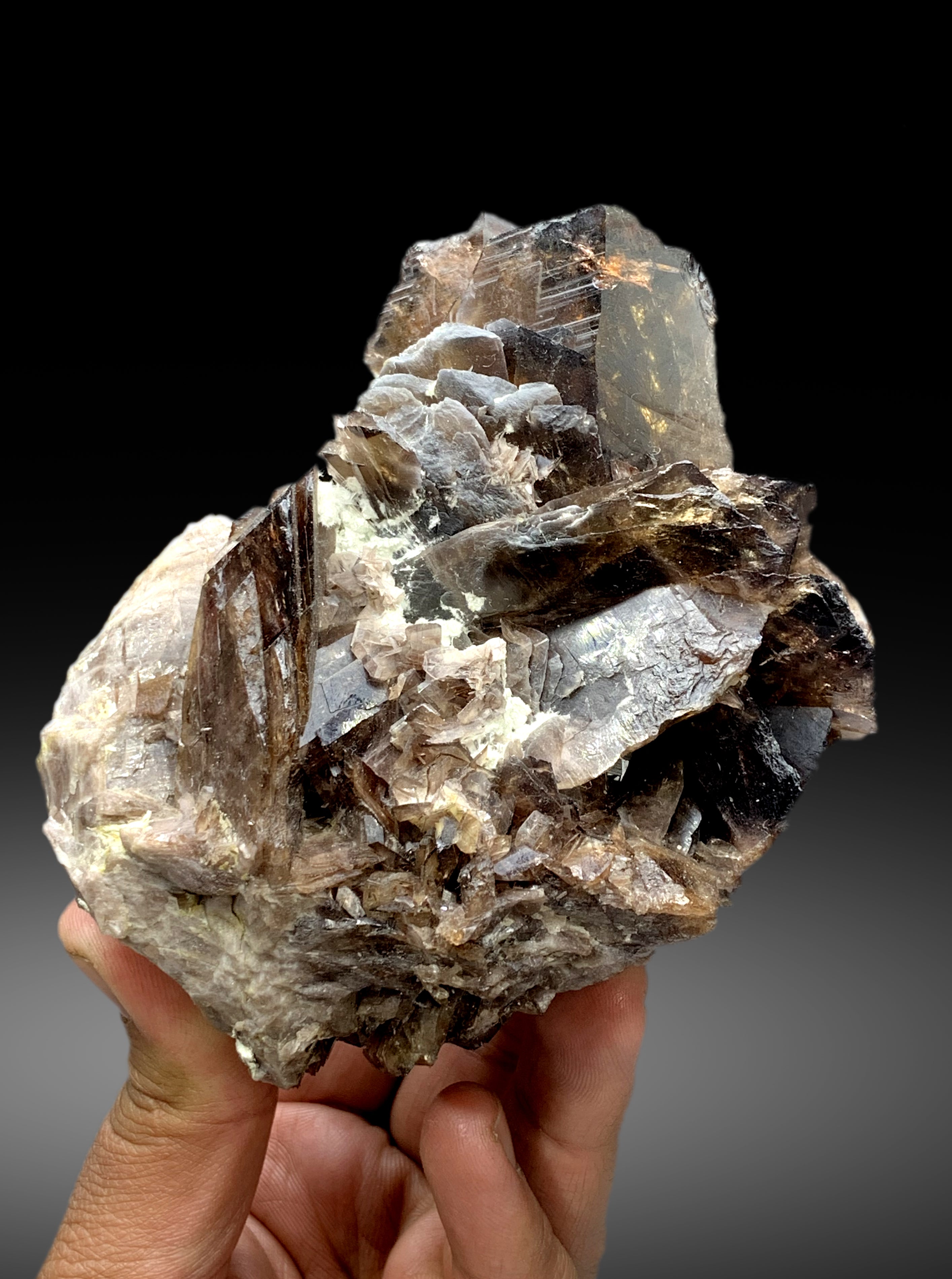 Natural Axinite Crystals on Matrix from Pakistan - 1110 gram