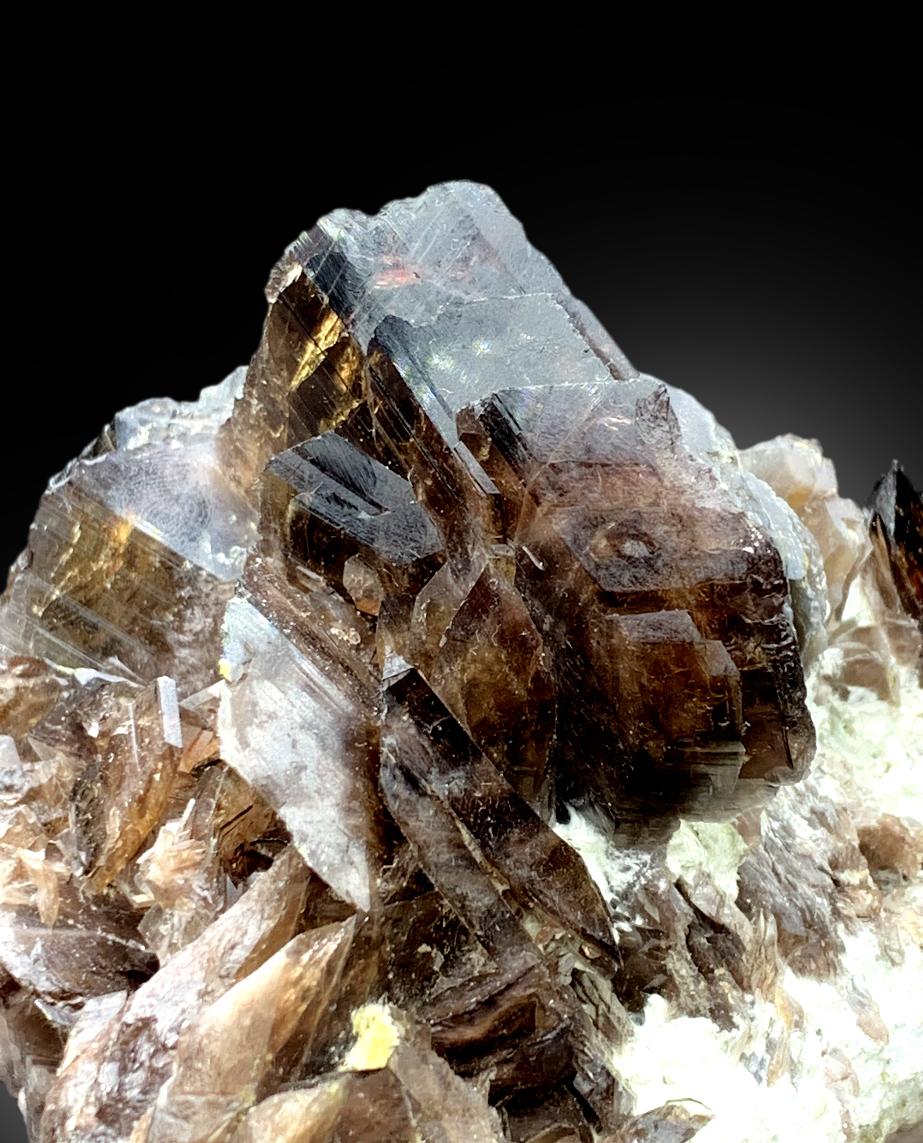 Natural Axinite Crystals on Matrix from Pakistan - 1110 gram