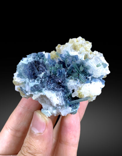 Stunning Indicolite Blue Tourmaline Cluster on Lepidolite from Afghanistan - 132 gram
