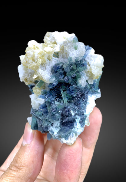 Stunning Indicolite Blue Tourmaline Cluster on Lepidolite from Afghanistan - 132 gram