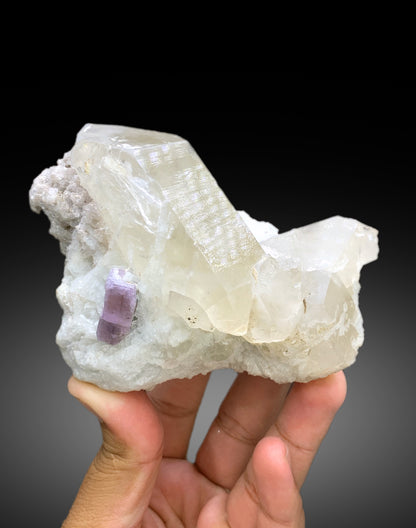 Natural Purple Color Apatite with Quartz and Lepidolite Specimen from Afghanistan - 585 gram