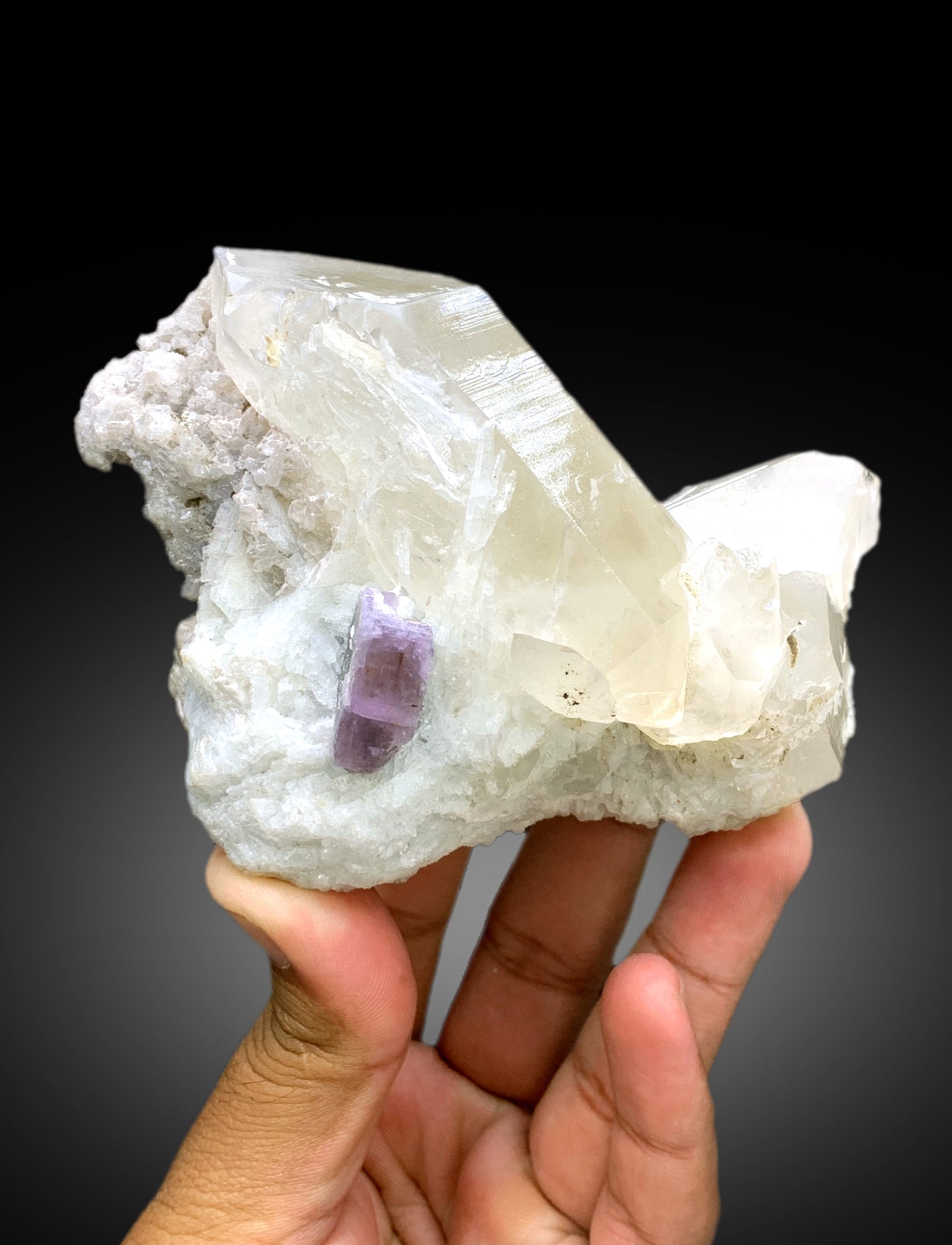 Natural Purple Color Apatite with Quartz and Lepidolite Specimen from Afghanistan - 585 gram