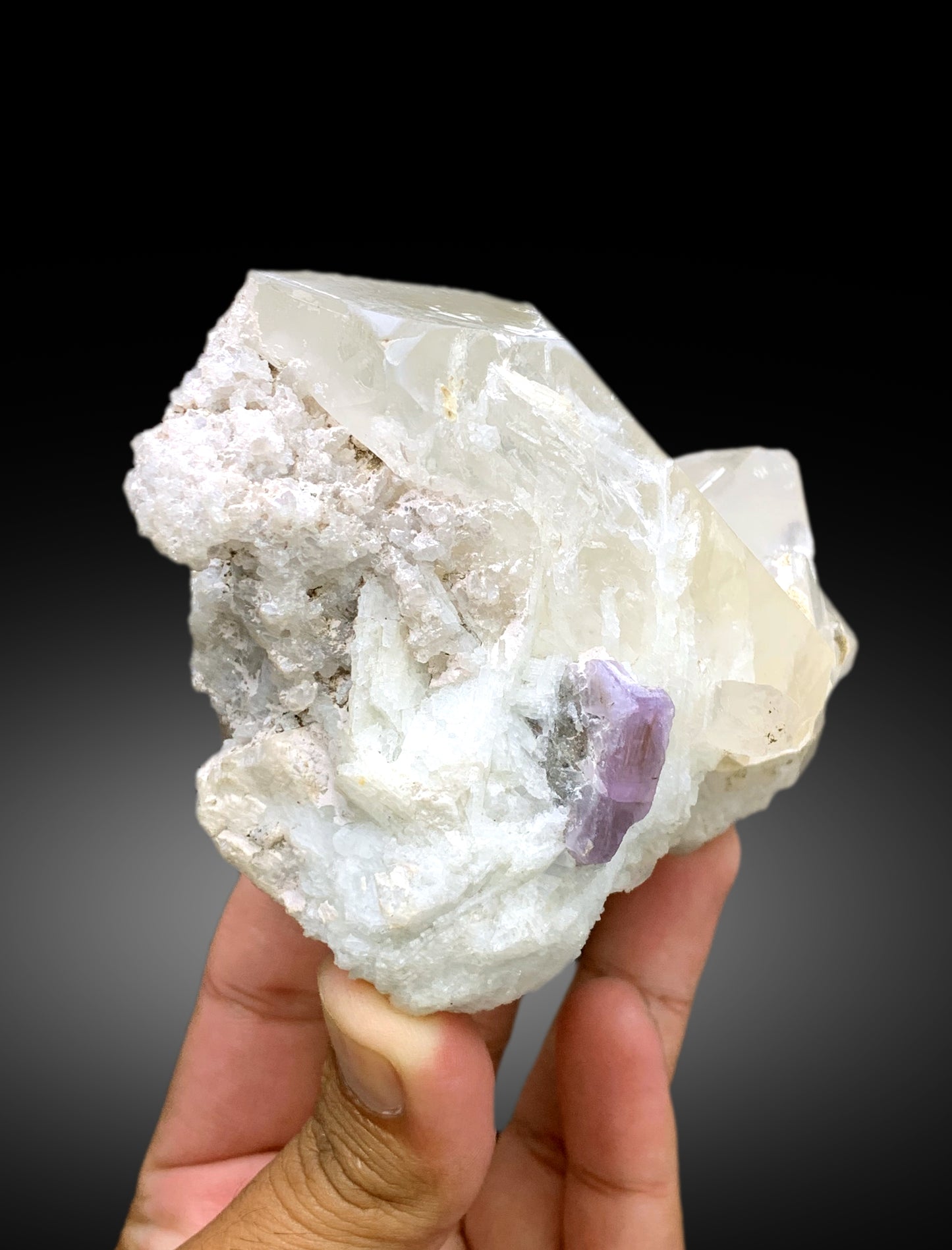 Natural Purple Color Apatite with Quartz and Lepidolite Specimen from Afghanistan - 585 gram