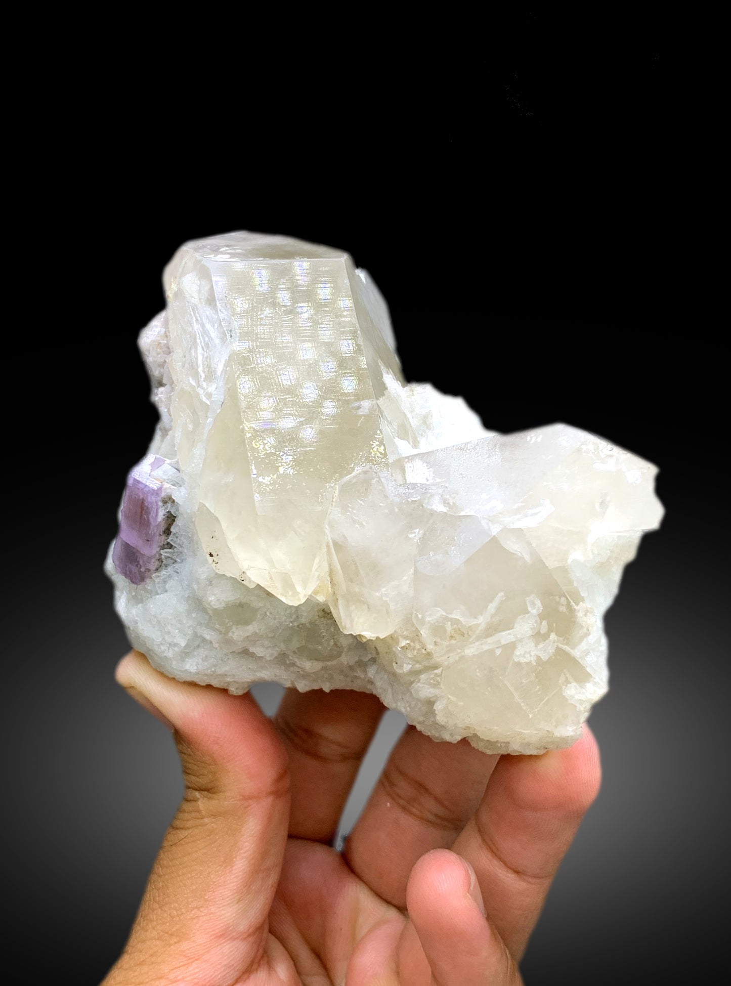 Natural Purple Color Apatite with Quartz and Lepidolite Specimen from Afghanistan - 585 gram