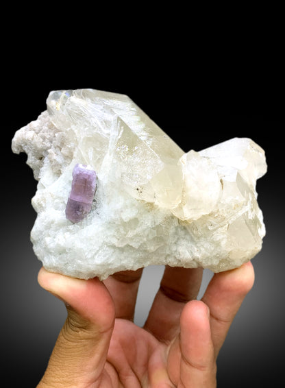 Natural Purple Color Apatite with Quartz and Lepidolite Specimen from Afghanistan - 585 gram