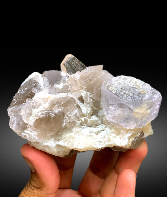 Natural Topaz Crystal with Morganite and Quartz, Topaz Specimen, Fine Mineral, Morganite Crystal - 353 gram