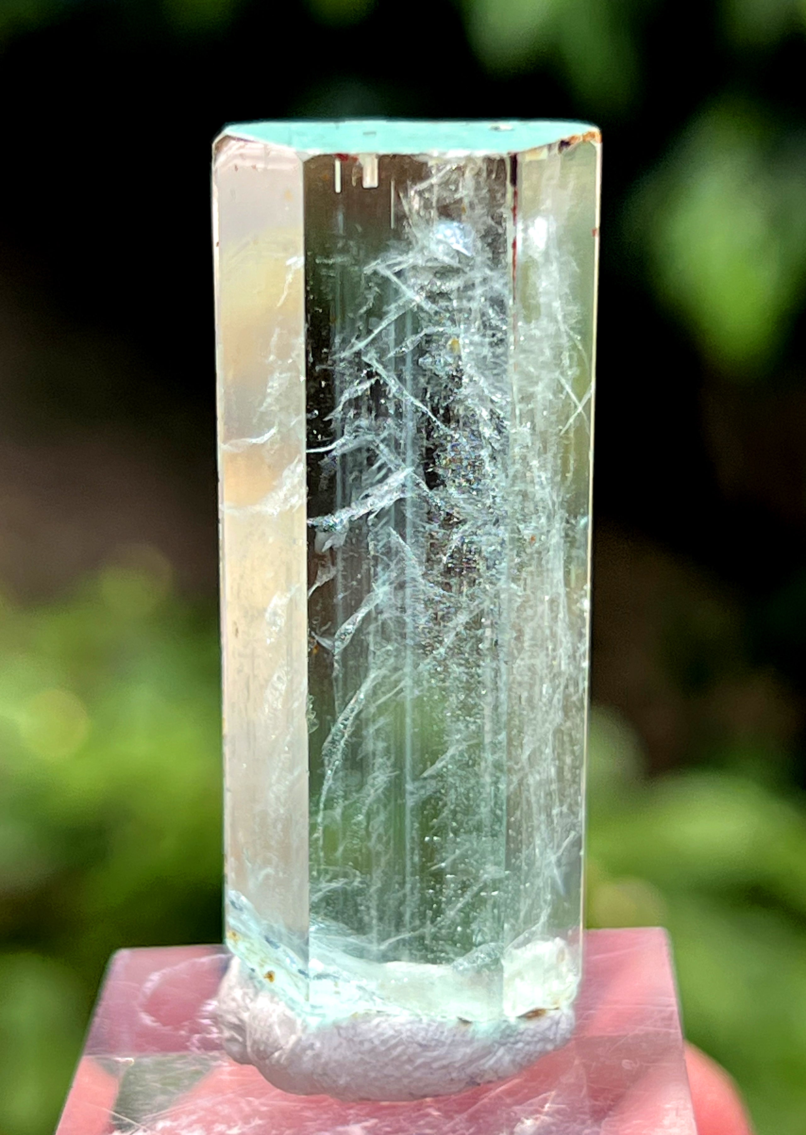 Gemmy Aquamarine with DNA Helix Inclusions from Shigar valley Pakistan - 21 gram