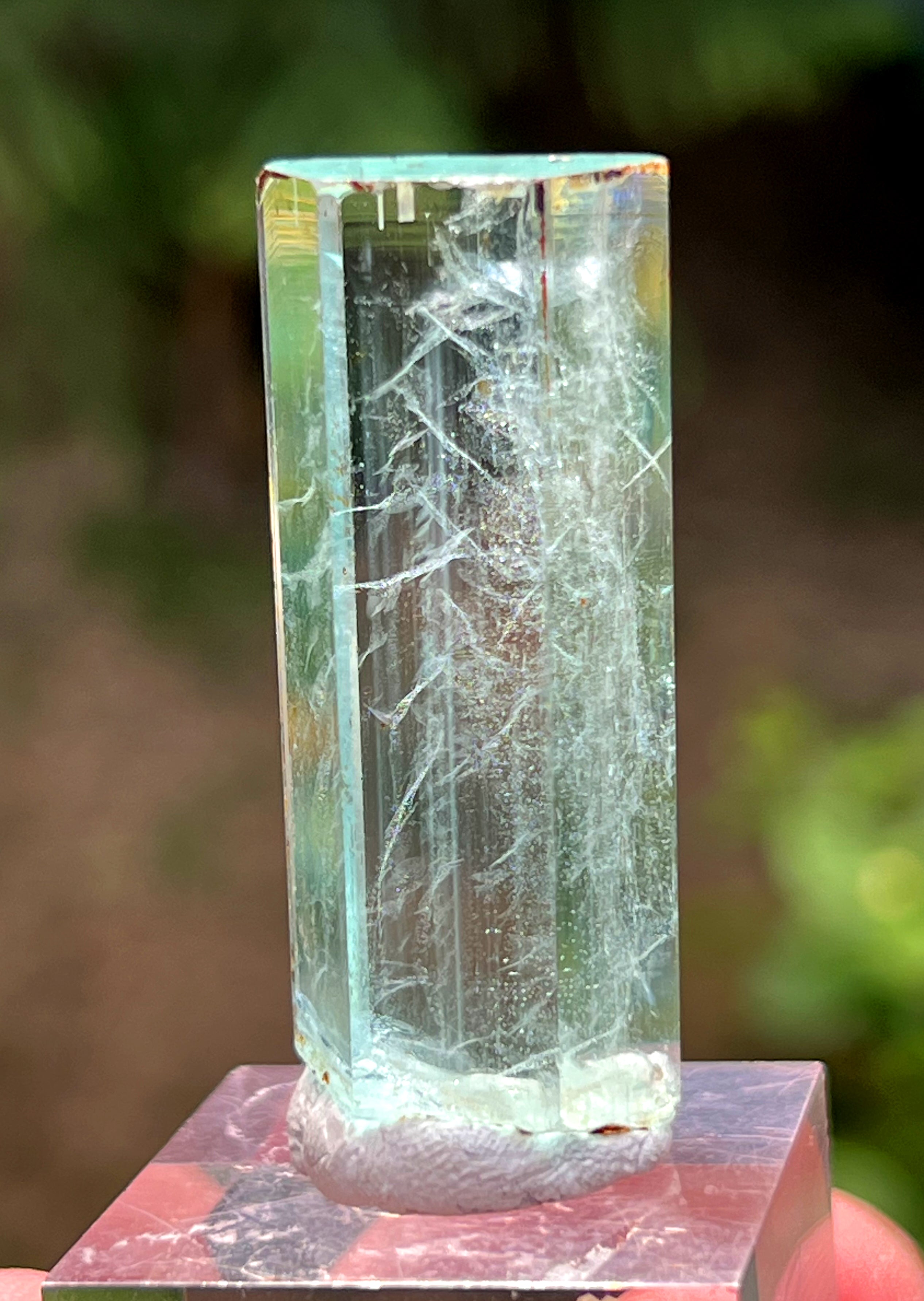 Gemmy Aquamarine with DNA Helix Inclusions from Shigar valley Pakistan - 21 gram