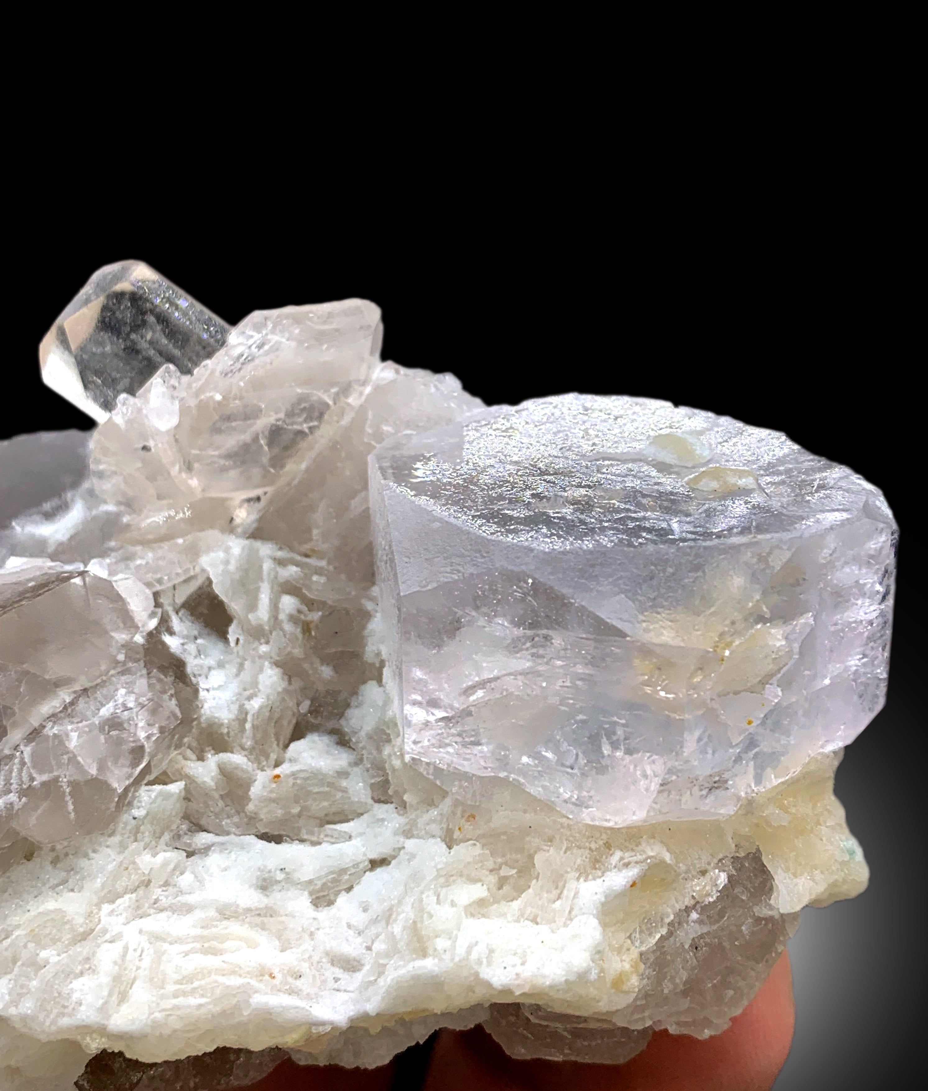 Natural Topaz Crystal with Morganite and Quartz, Topaz Specimen, Fine Mineral, Morganite Crystal - 353 gram