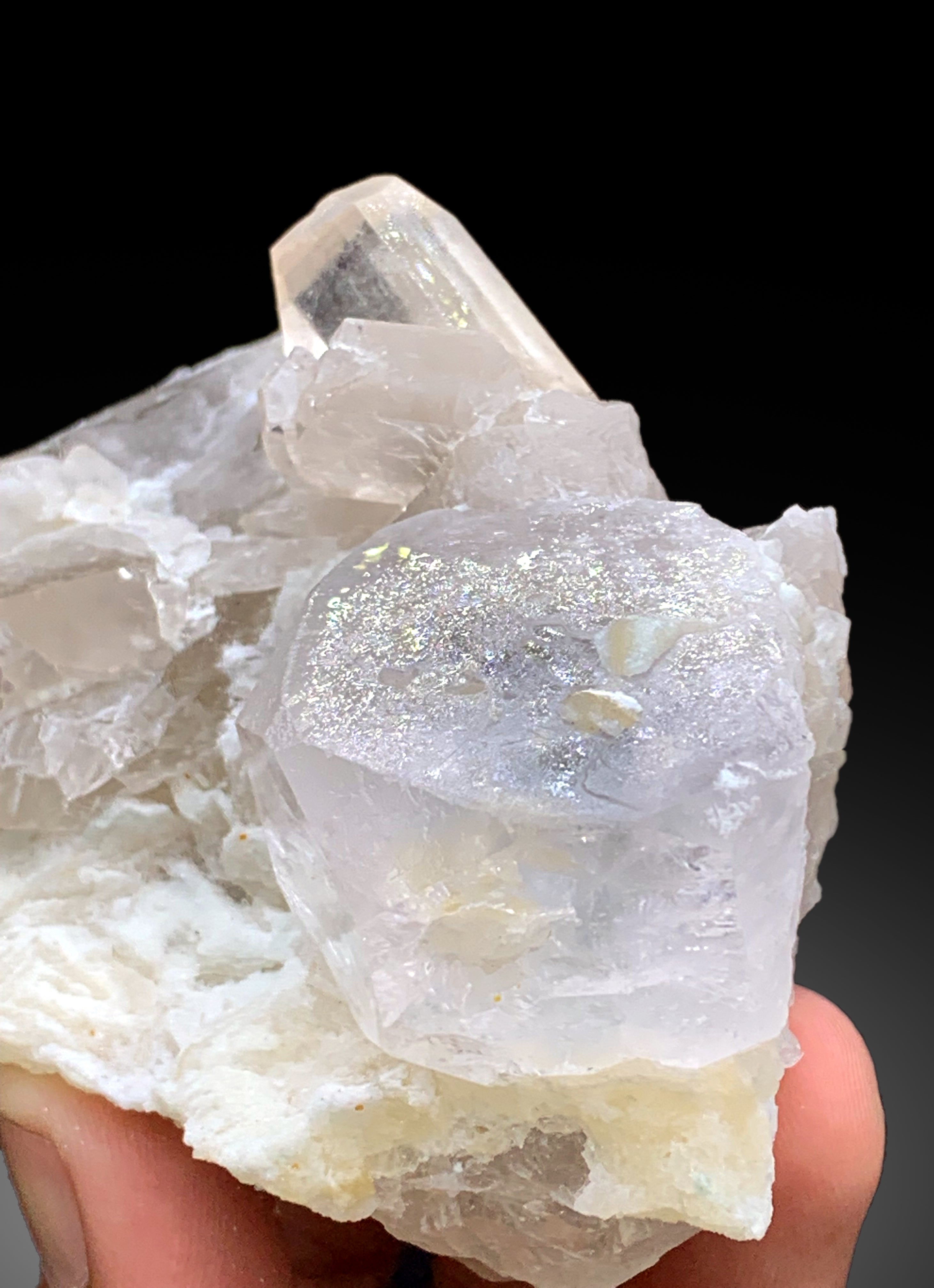 Natural Topaz Crystal with Morganite and Quartz, Topaz Specimen, Fine Mineral, Morganite Crystal - 353 gram