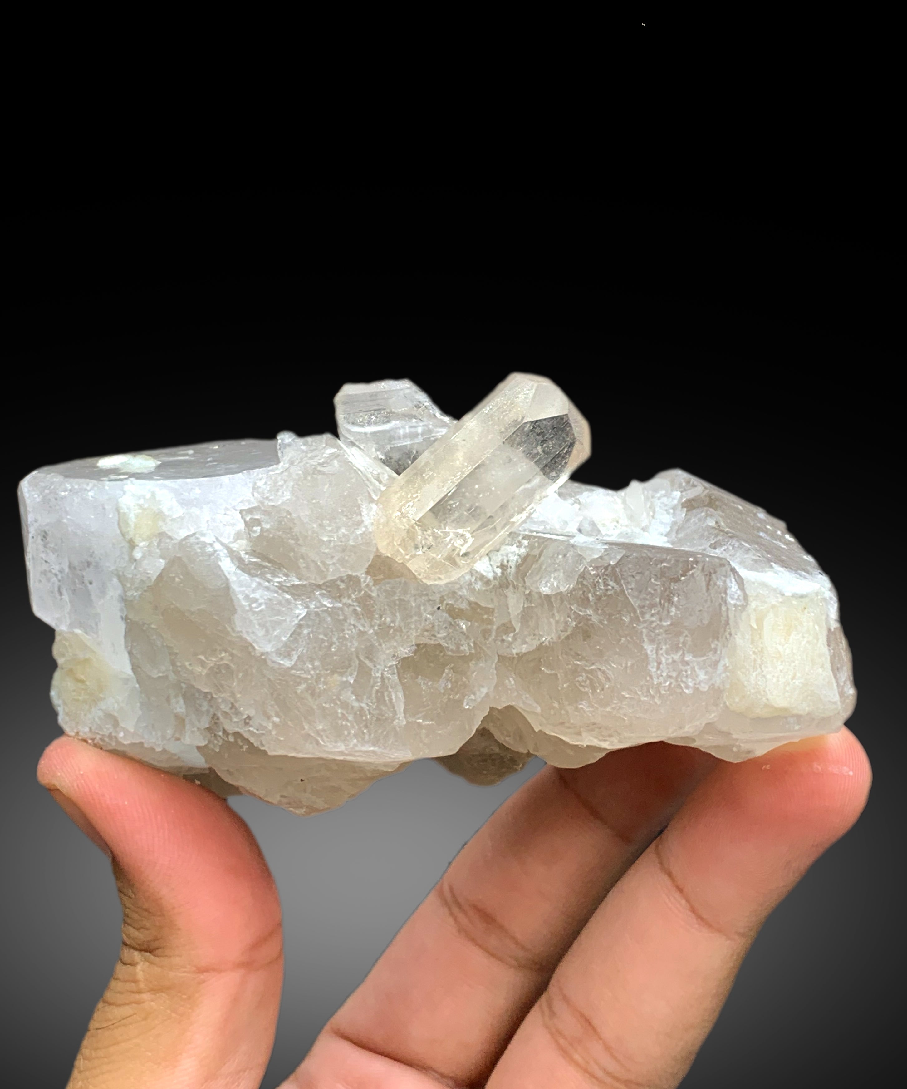 Natural Topaz Crystal with Morganite and Quartz, Topaz Specimen, Fine Mineral, Morganite Crystal - 353 gram