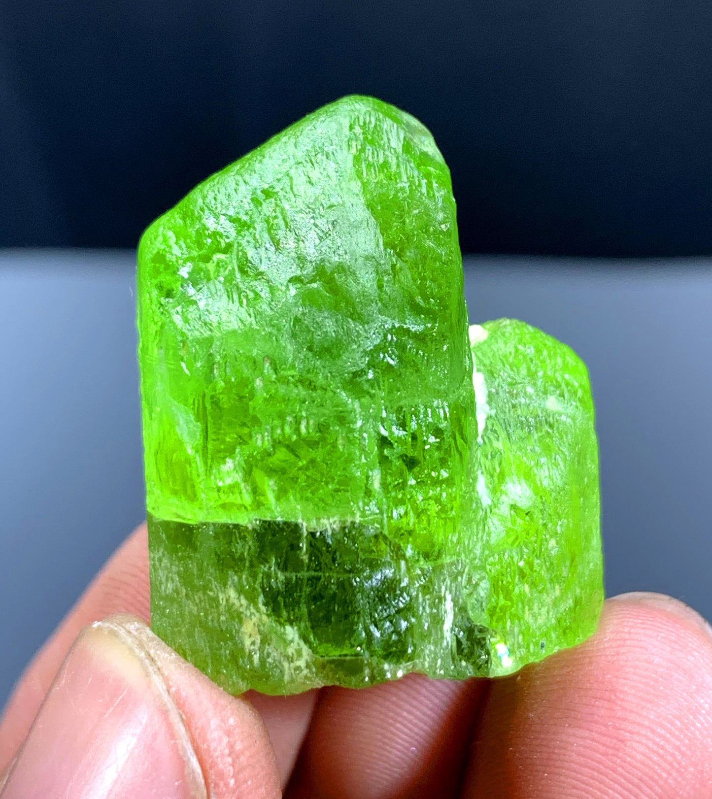 Lush Green Peridot Crystal from Supat valley Pakistan - 18 gram