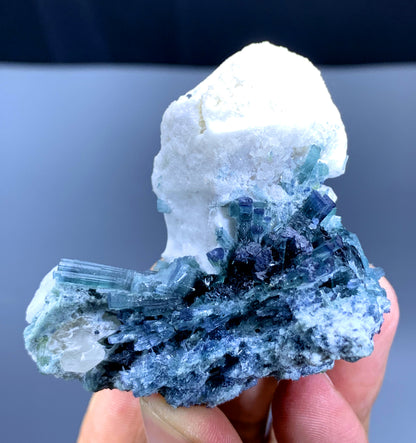 Indicolite Blue Tourmaline Cluster with Feldspar from Afghanistan - 66 gram