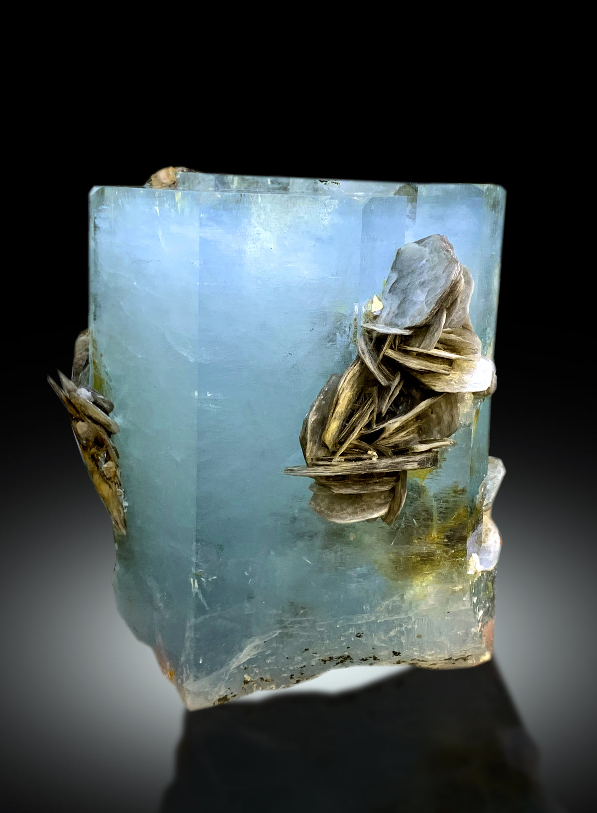 Aquamarine crystal with Muscovite Mica from Pakistan, 1433 gram