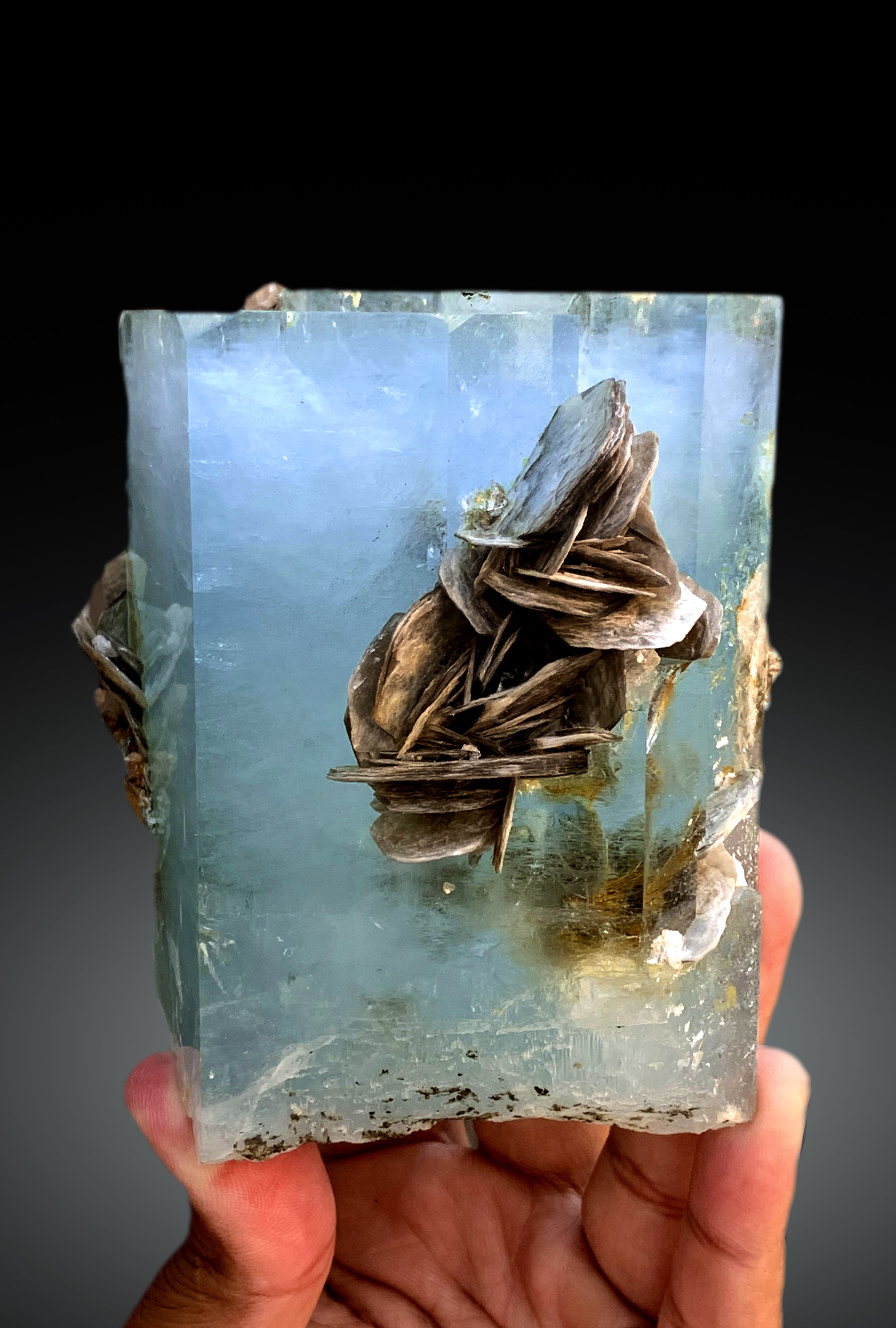 Aquamarine crystal with Muscovite Mica from Pakistan, 1433 gram