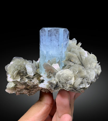 Sky Blue Color Aquamarine with Muscovite from Nagar valley Hunza, Gilgit Pakistan - 397 gram