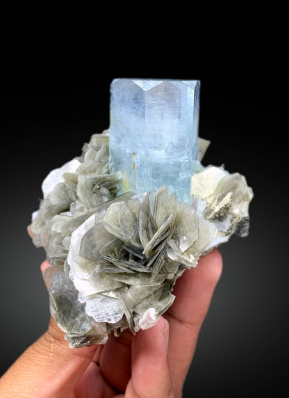 Sky Blue Color Aquamarine with Muscovite from Nagar valley Hunza, Gilgit Pakistan - 397 gram