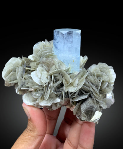 Sky Blue Color Aquamarine with Muscovite from Nagar valley Hunza, Gilgit Pakistan - 397 gram
