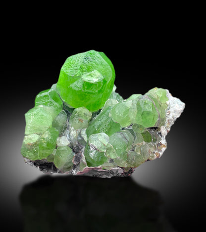 Lush Green Peridot Crystal Cluster, Peridot Specimen, Raw Mineral, Peridot Specimen from Supat Mine Pakistan - 66 gram