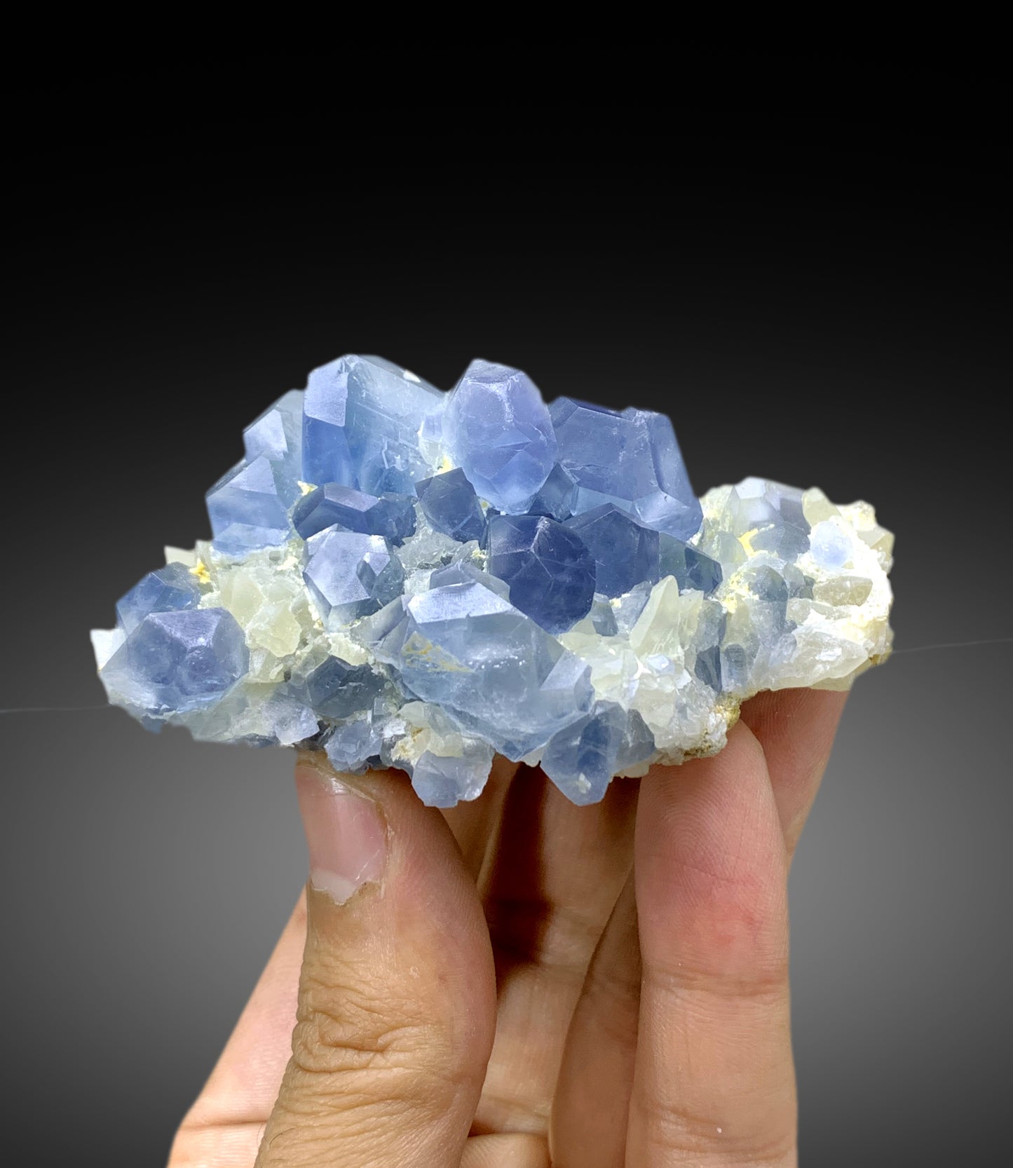 Natural Blue Color Celestine on Calcite from Baghdis, Afghanistan - 183 gram