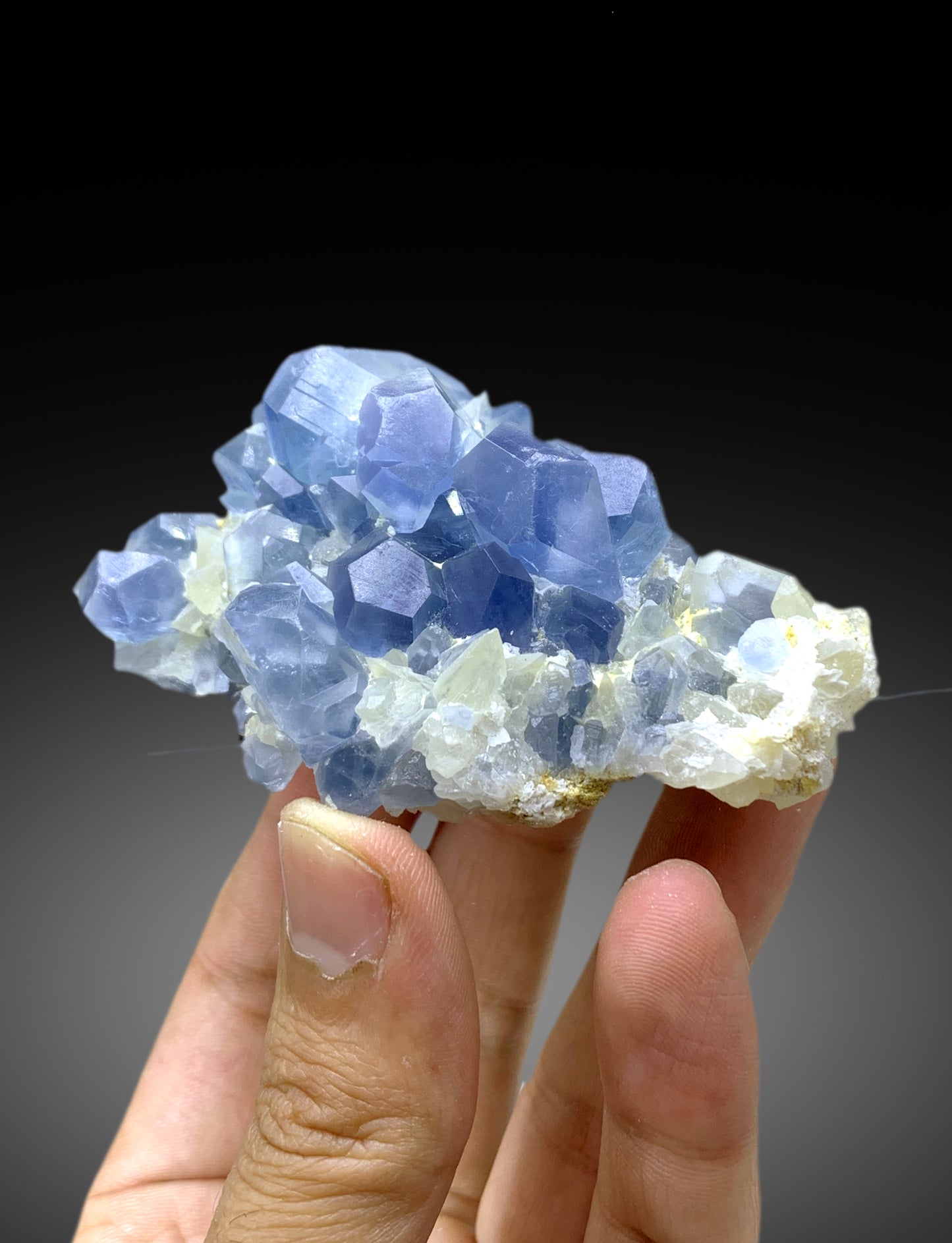 Natural Blue Color Celestine on Calcite from Baghdis, Afghanistan - 183 gram
