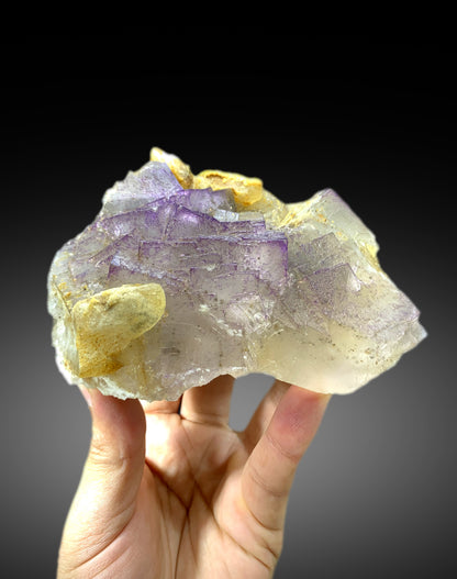 Natural Purple phantom Fluorite on Calcite from Baluchistan Pakistan - 620 gram