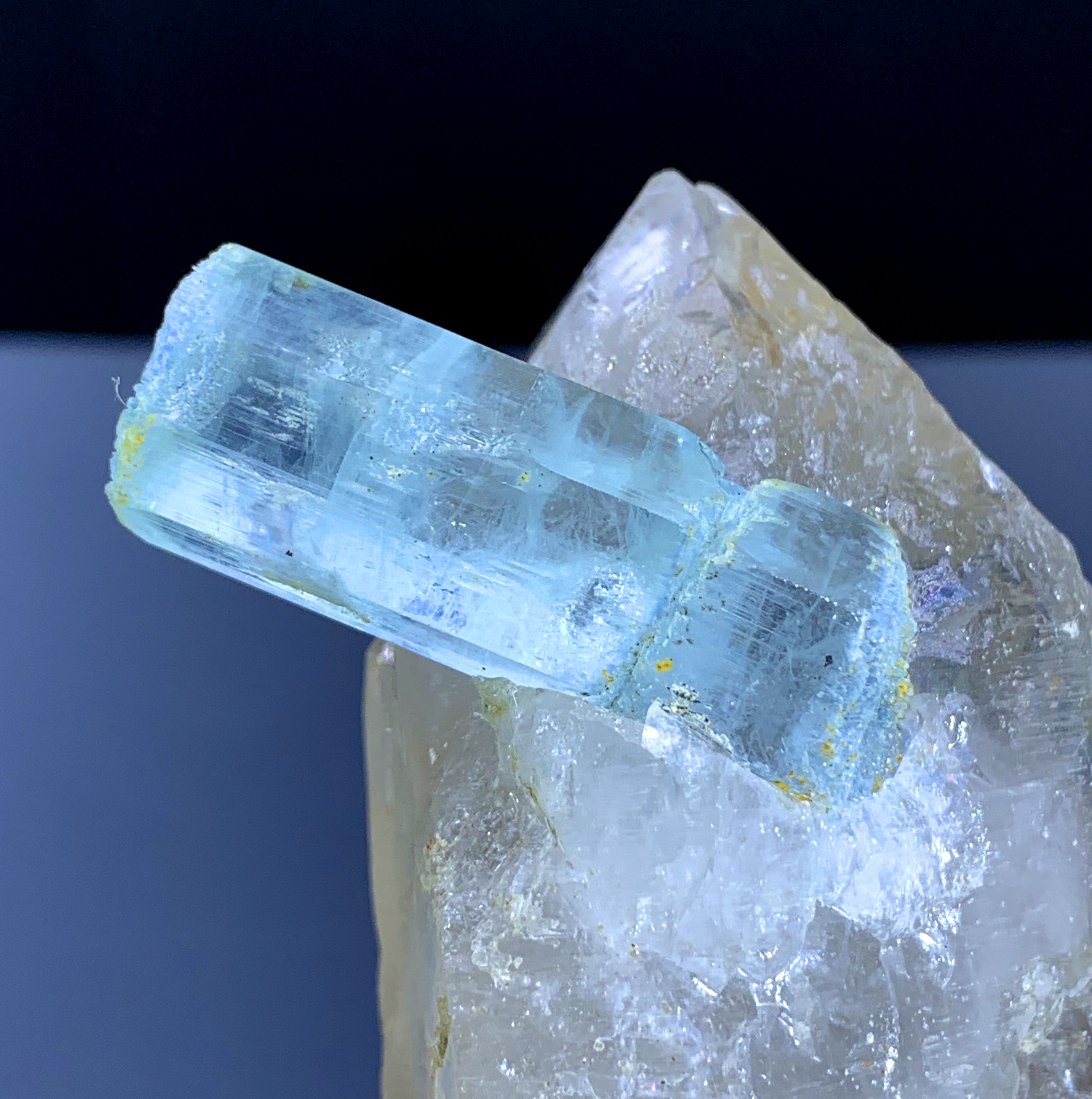 Sky Blue Aquamarine Crystal on Quartz from Shigar valley Pakistan - 273 gram