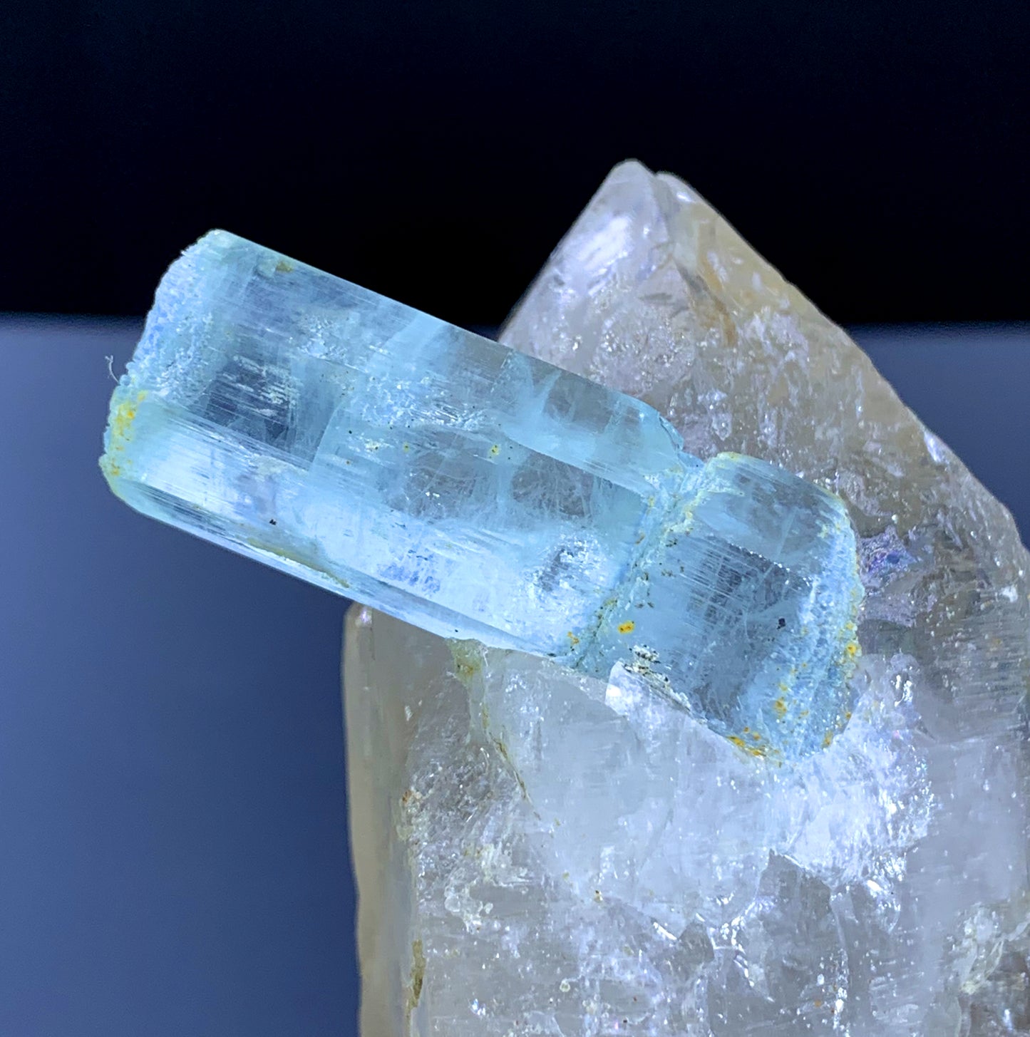 Sky Blue Aquamarine Crystal on Quartz from Shigar valley Pakistan - 273 gram