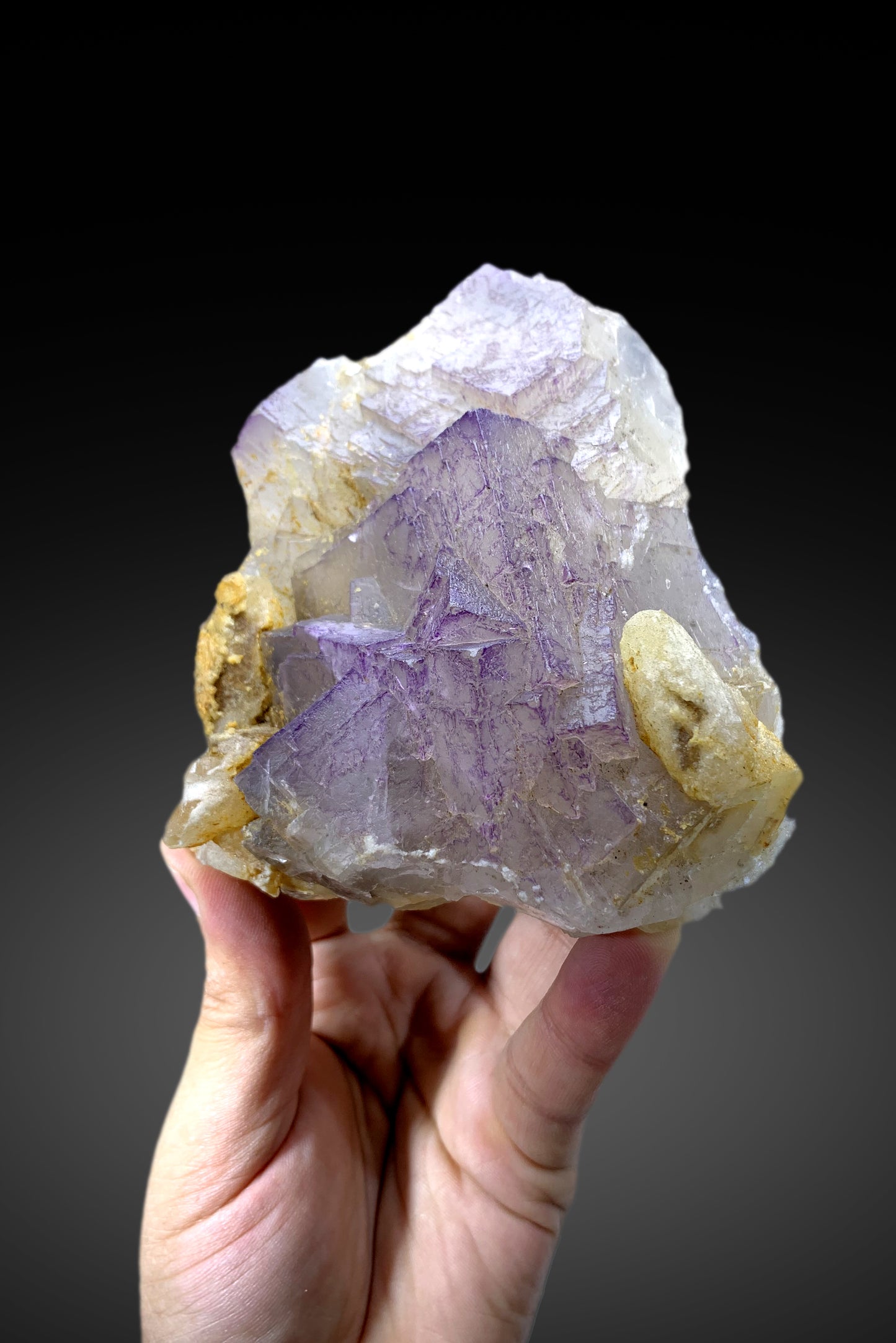 Natural Purple phantom Fluorite on Calcite from Baluchistan Pakistan - 620 gram