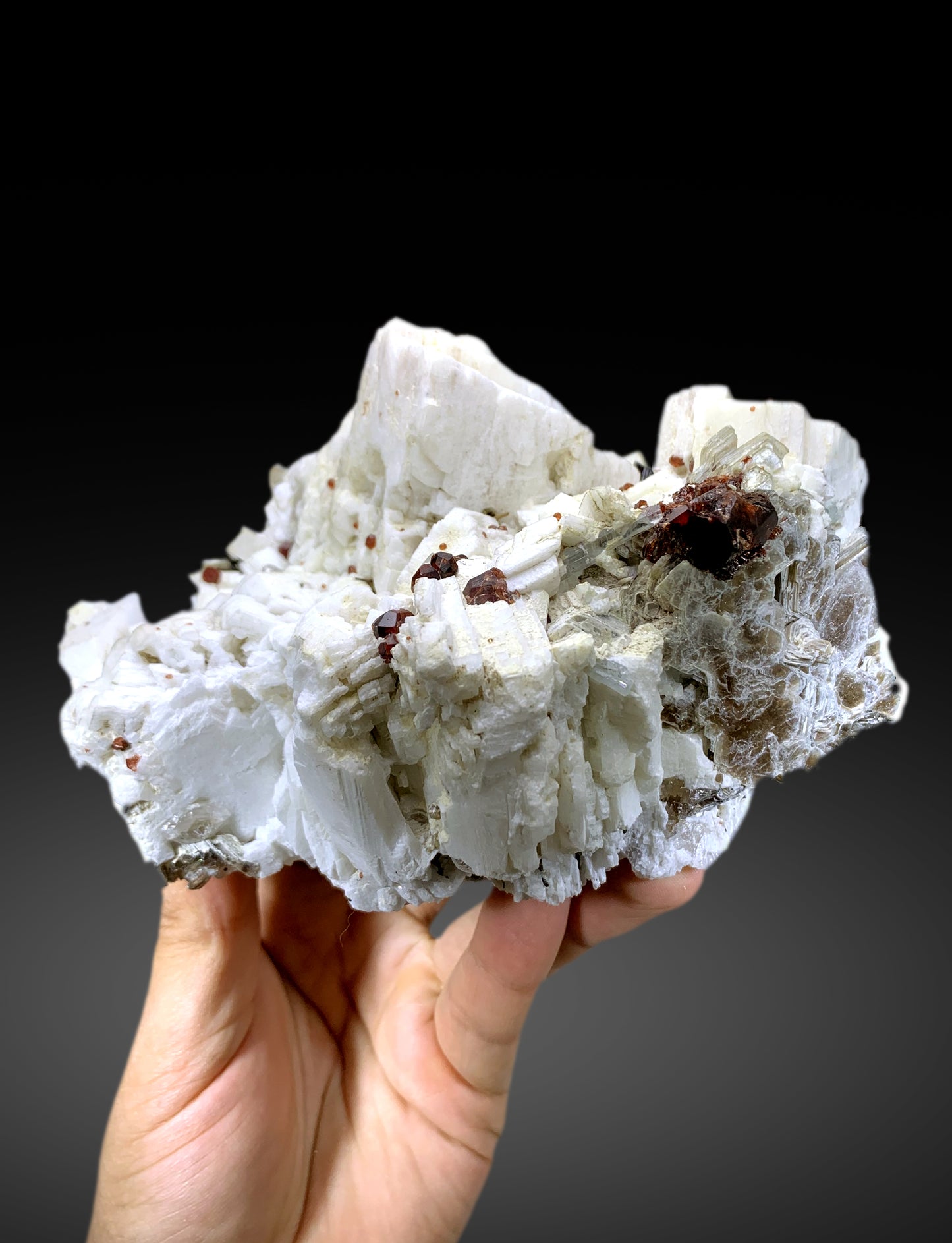 Natural Red Garnet Cluster with mica on Feldspar from Pakistan - 1000 gram