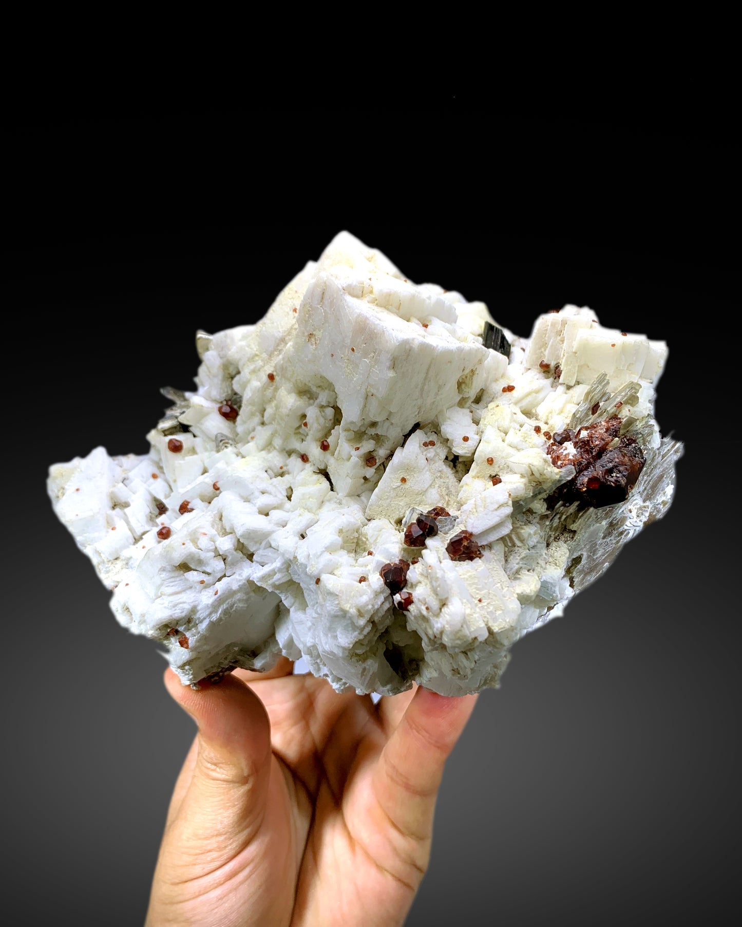 Natural Red Garnet Cluster with mica on Feldspar from Pakistan - 1000 gram