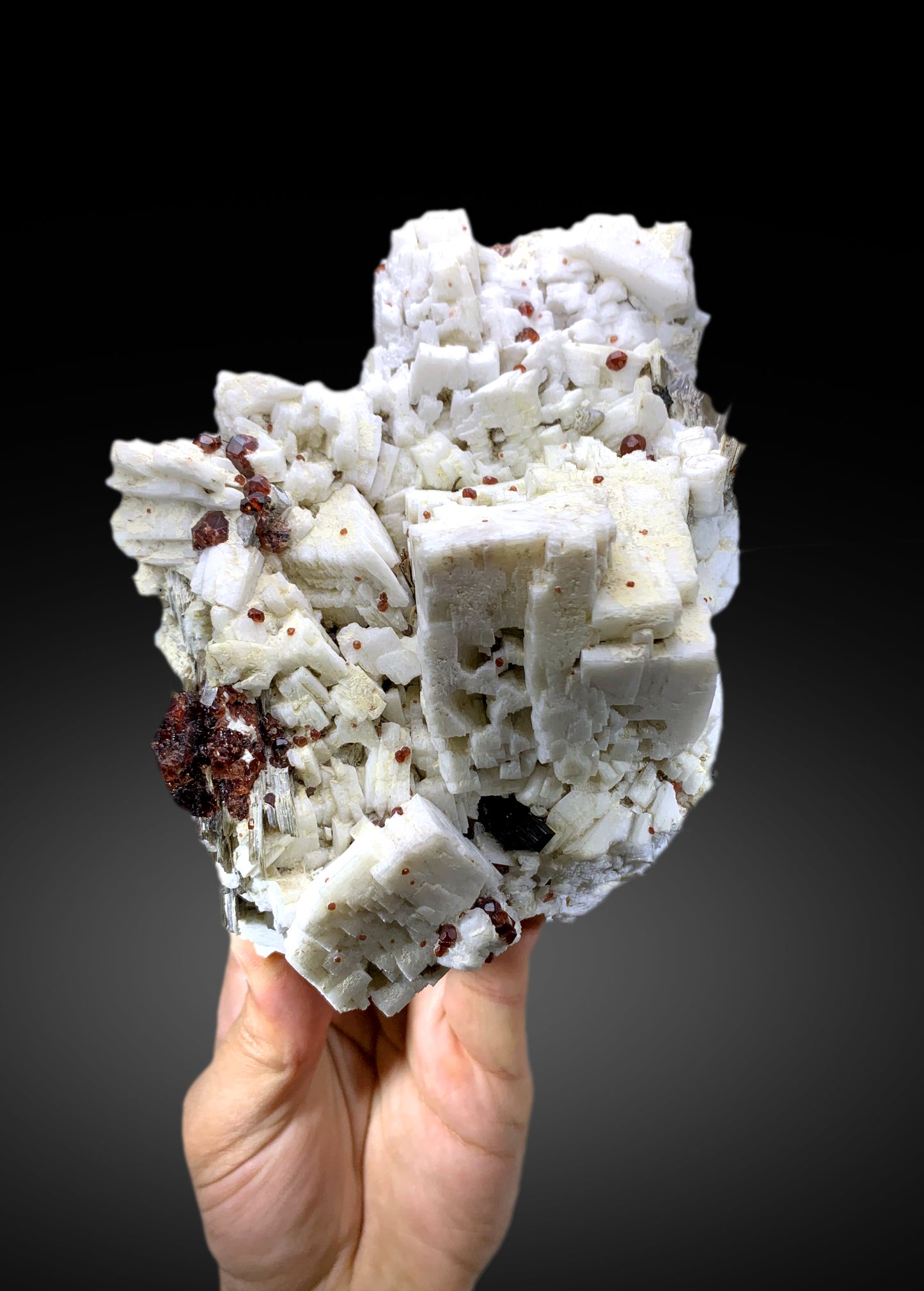 Natural Red Garnet Cluster with mica on Feldspar from Pakistan - 1000 gram