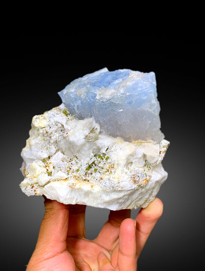 Natural Bicolor Beryl, AquaMorganite, Blue Aquamarine and Pink Morganite with Tourmalines, Tantalite on Matrix, Mineral Specimen - 1448 g