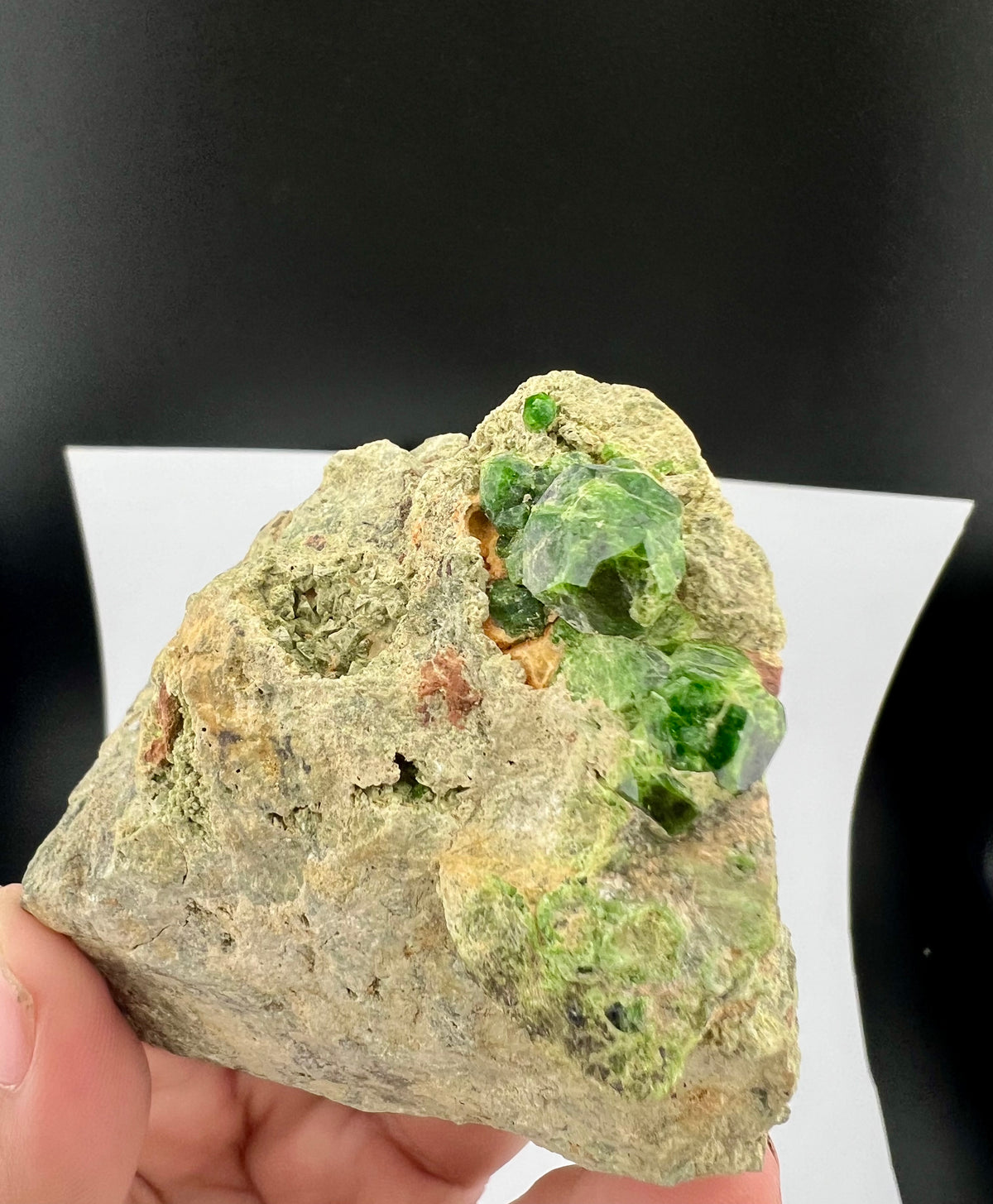 Lush Green Demantoid Garnet Specimen on Matrix - 156 Grams