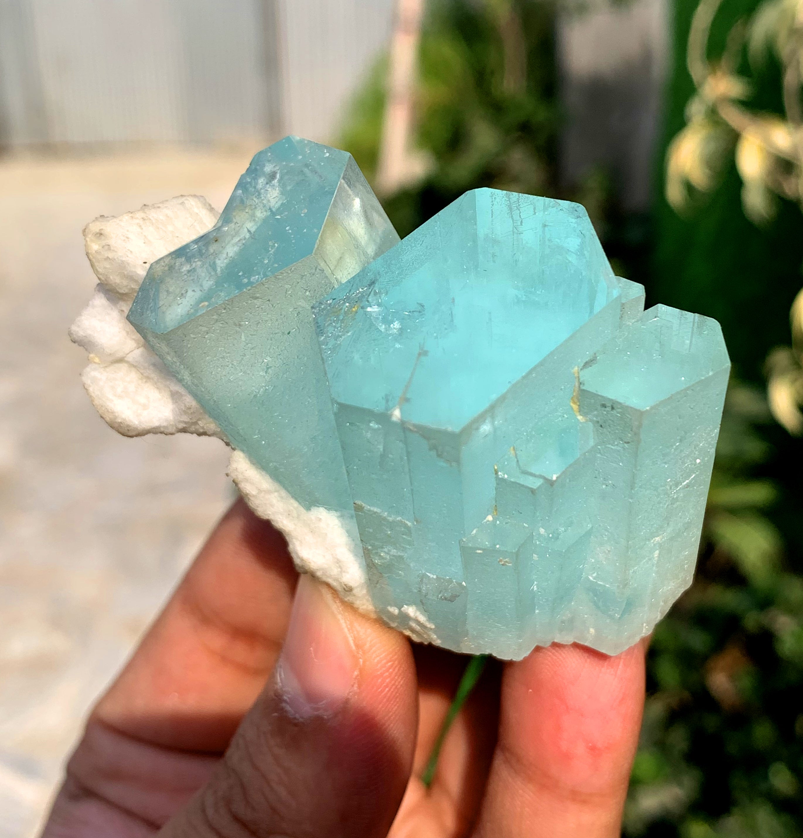 Sky Blue Aquamarine Cluster from Shigar valley Pakistan - 93 grams