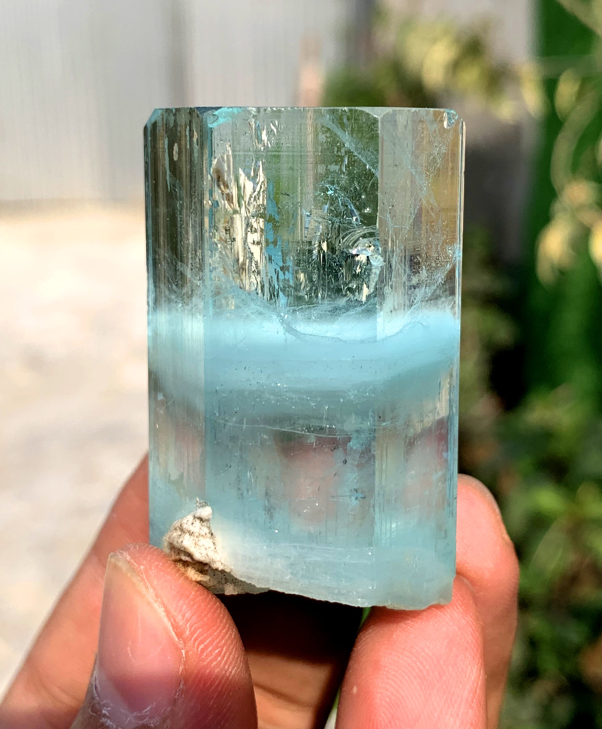 Gemmy Blue Aquamarine on Albite from Shigar valley Pakistan - 65 grams
