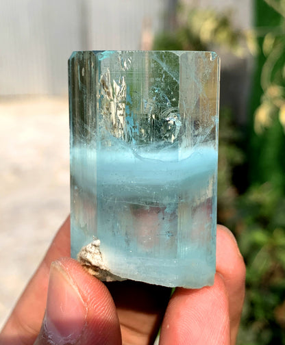 Gemmy Blue Aquamarine on Albite from Shigar valley Pakistan - 65 grams