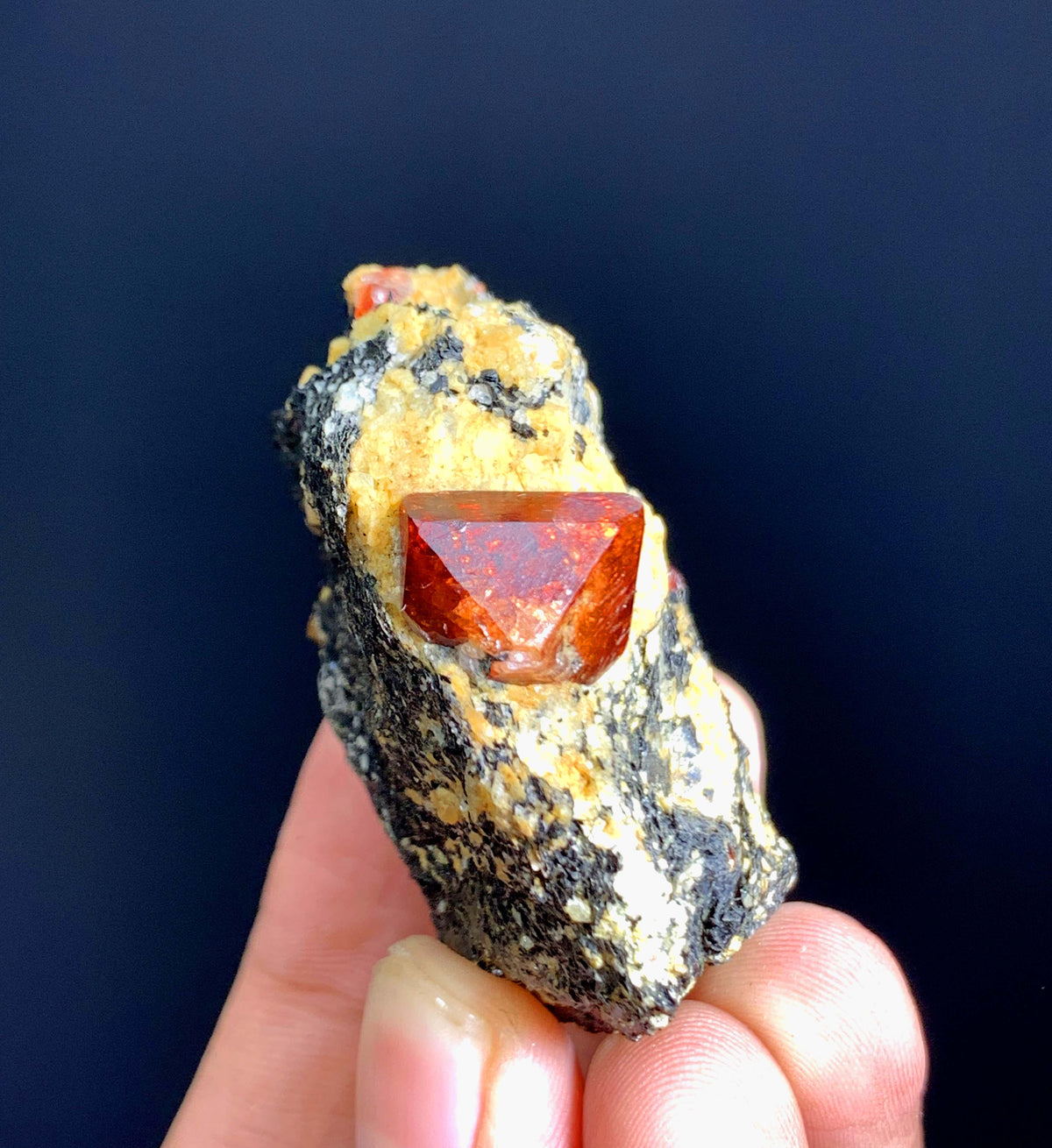 Red Zircon Crystal On Matrix From Pakistan- 52 Grams