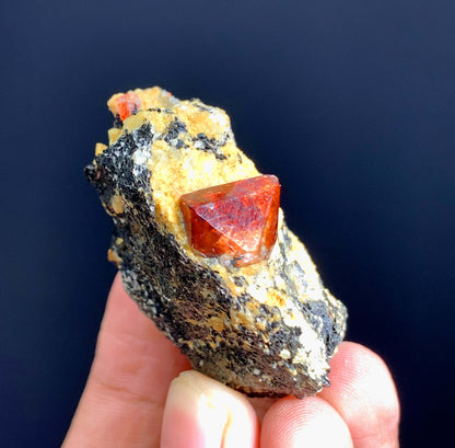 Red Zircon Crystal On Matrix From Pakistan- 52 Grams