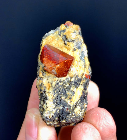 Red Zircon Crystal On Matrix From Pakistan- 52 Grams