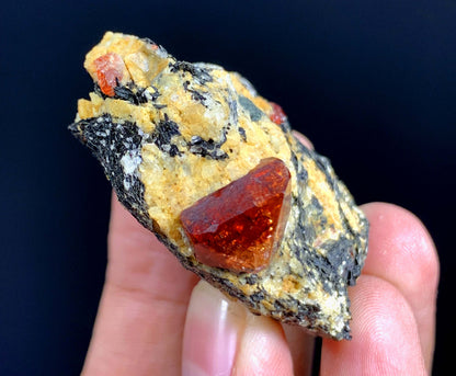Red Zircon Crystal On Matrix From Pakistan- 52 Grams