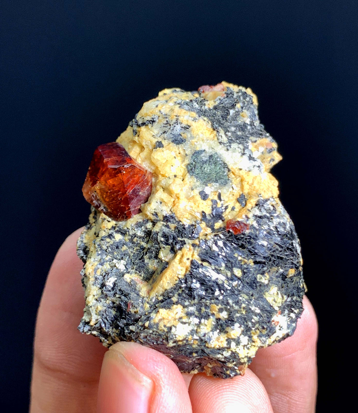 Red Zircon Crystal On Matrix From Pakistan- 52 Grams