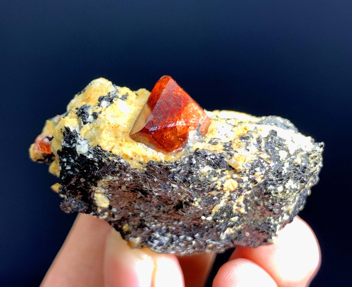 Red Zircon Crystal On Matrix From Pakistan- 52 Grams